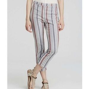 Free People Linen Stripe Mod Trouser Pants Size 0 N